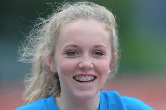 Sussex Schools Athletics Championships at K2 13/6/15 - Lauren Lethbridge qualifies for England Schools qualifiers at Gateshead with her Long jump of 5.05  (Pic by Jon Rigby) SUS-150615-110357008