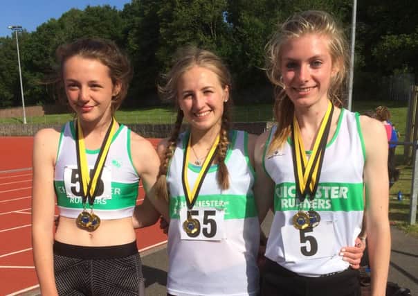 Three of Chichester's medal winners / Picture by Amanda Haigh