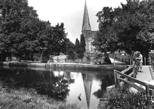 St. Marys Church and the River Arun, Horsham, 1927 SUS-150618-153536001