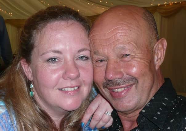 Crawley man Victor Smith who died at a Horsham leisure centre, and wife Sharon