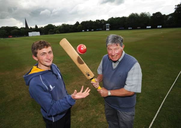 Horsham CC's Ellis Hatter (Asst Head Groundsman) and Barry Peay  (Pic by Jon Rigby) SUS-150623-114618008