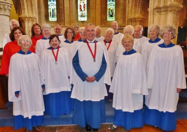 The choir of St Mary de Haura, with director of music Stuart Hutchinson and guest singers from RSCM affiliated churches