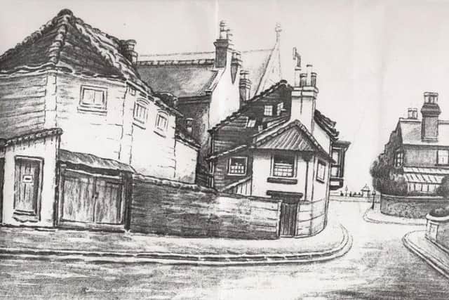 An early sketch of Derby House in Lyon St. SUS-150625-091051001