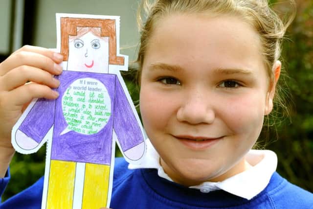 Georgia Coles from Holbrook Primary will be sending 400 messages to David Cameron all with the title 'If I were a world leader I would.....' . Pic Steve Robards SR1514575 SUS-150626-124030001