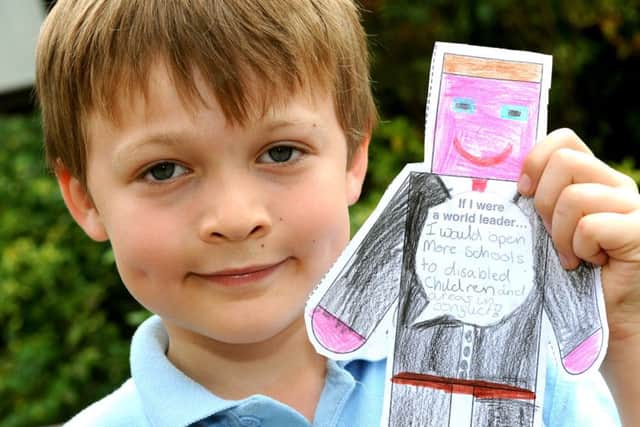 Liam Watts from Holbrook Primary will be sending 400 messages to David Cameron all with the title 'If I were a world leader I would.....' . Pic Steve Robards SR1514579 SUS-150626-124104001