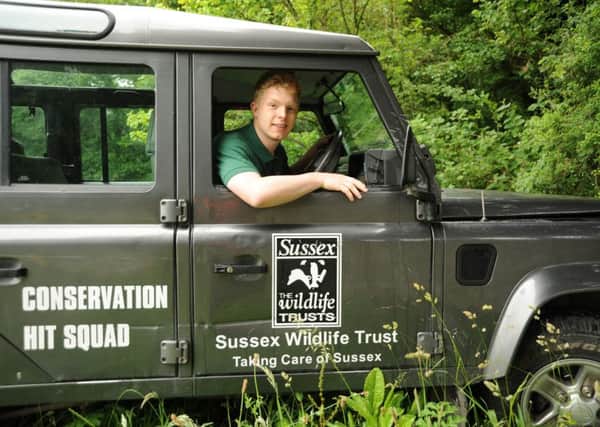 Oly Sayer, Volunteer Assistant Reserves Officer (c) Miles Davies, Sussex Wildlife Trust SUS-150630-130251001