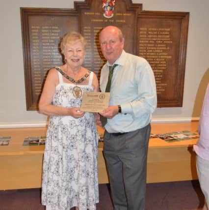 Burgess Hill Town eree recognised by Town Mayor Anne Jones MBE