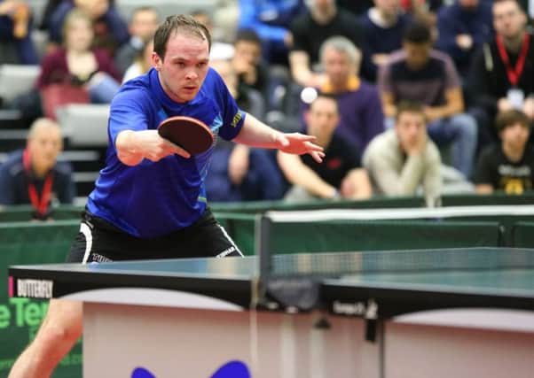 England No.1 Paul Drinkhall in action at the English National Championships SUS-150318-164145002
