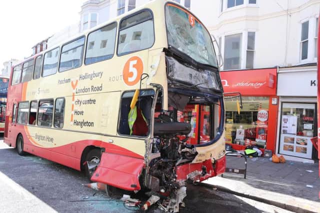 Brighton bus crash. Picture by Eddie Mitchell