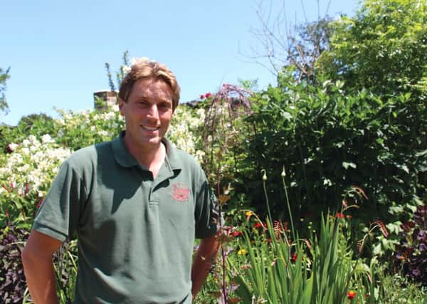Head Gardener, Tom Brown, at Parham House. SUS-150707-101158001