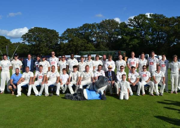 The Sussex and Billingshurst players line-up at Mike Yardys benefit match last year