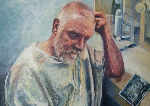Actor Simon Russell Beale prepares for King Lear at the National Theatre, 2014. Painted by Rupert Senior