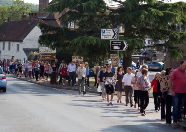 Rydon Community College march to Sullington Parish Hall before drop-in event for new SUS-150907-162049001