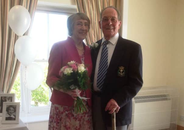 Bob and Joyce Mant at Chichester Golf Club for the anniversary celebration