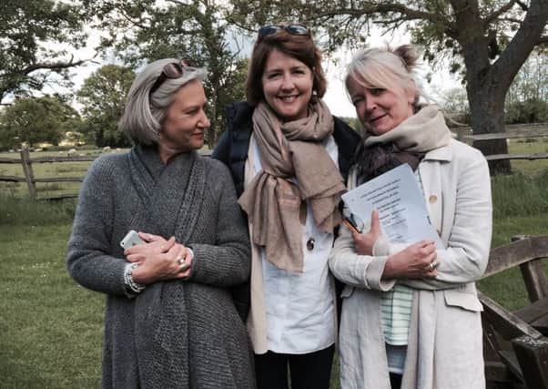 Writer Kellie Jackson (centre) with producer Ceclia de Wolff (left) and Serena Evans (right) who read the script for Kellie's short story 'Hollywood and Rye'.