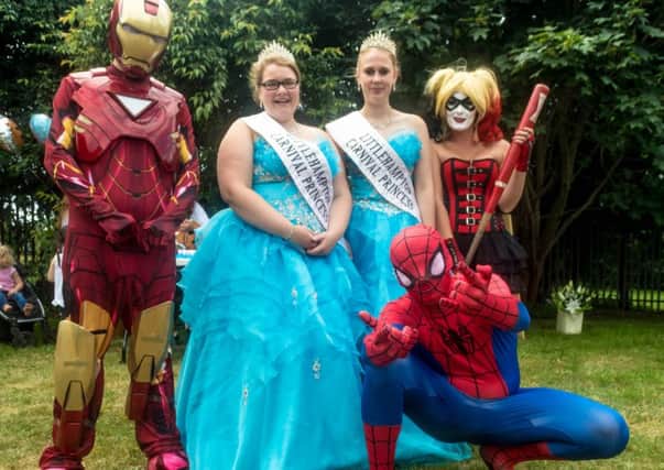 Superheroes and Littlehampton Carnival royalty all joined the Jamies Wish fun day PHOTO: Steve Flynn SUS-150728-102115001