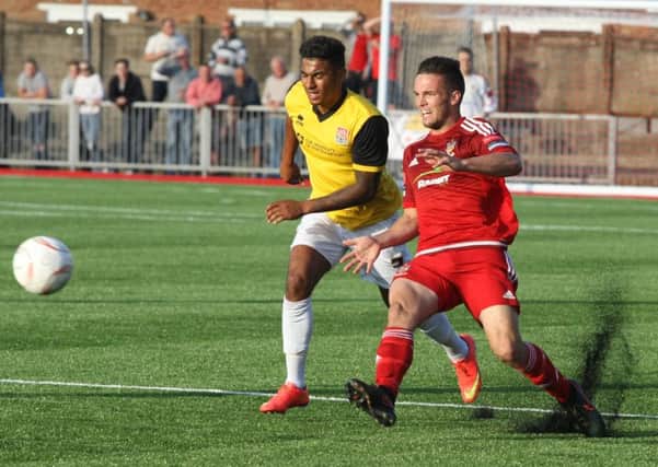 Rebels' Lloyd Dawes in action in the pre-season friendly against Northampton