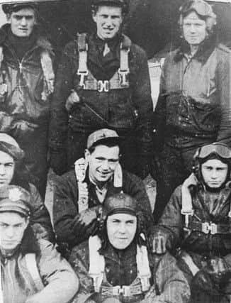 Crew of the B-17 Fortress Bomber which crashed on Truleigh Hill, Upper Beeding, on February 6, 1945. Sergeant K. Girtch is pictured in the centre of the middle row. Picture supplied by David Burnett