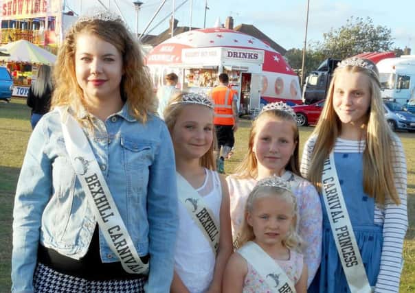 Bexhill Carnival Week. It's a knockout at the Polegrove.
Photo by Margaret Garcia.

The carnival court:
Carnival Queen - Alisha Bradley-Chester
Carnival Princess - Clarys Baxter
Junior Princesses - Hope Baxter, Lexie Ball and Chloe Mortimer. SUS-150722-105137001
