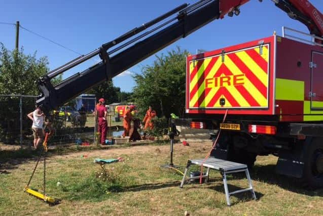 The crane used to rescue the horse. Picture supplied by West Sussex Fire and Rescue Service