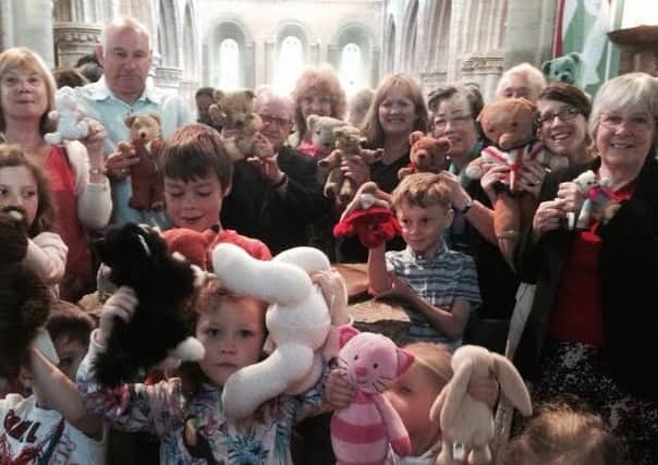 Teddy bears join the Sunday service at St Mary de Haura
