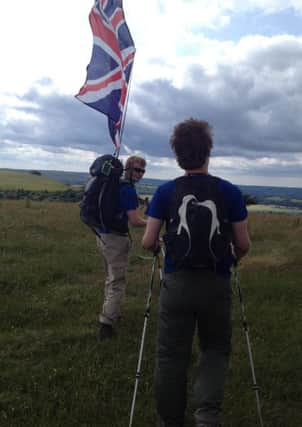 The students walk the South Downs Way for charity