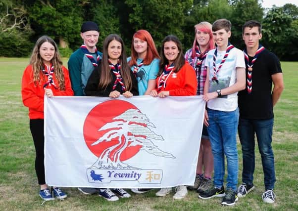 The Worthing District Scouts who are about to set off for the World Scout Jamboree 2015 (WSJ 2015) in Japan. From left: Hannah Walker, Jon Starr, Hannah Mitchell, Tara Greenhalf, Holly Seacombe, Katie Jones, Matthew Votta and James Clegg CONTRIBUTED PICTURE