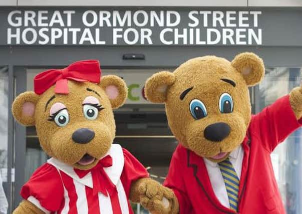 Butlins mascots Billy Bear and Bonnie Bear at Great Ormond Street Hospital