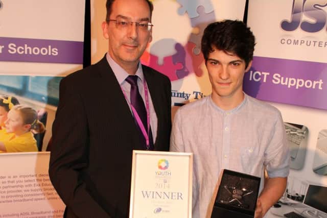 Conor Weedon at the 2014 County Times Youth Awards. Photo by Josh Smith SUS-150605-154723001