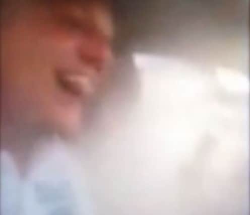Charlie Jones filmed himself driving in a smoke-filled car and posted it on Facebook. SUS-150728-124216001