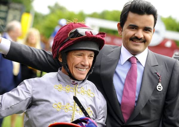 Frankie Dettori with Sheikh Joaan Al Thani / Picture by Malcolm Wells