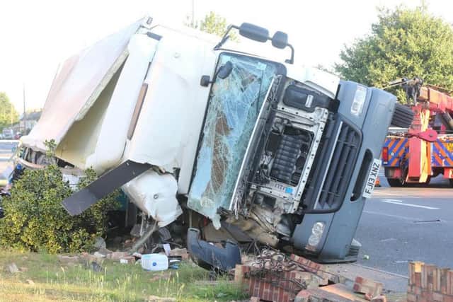 The lorry crash on the A259 Bognor Road, Chichester PICTURE BY EDDIE MITCHELL SUS-150729-073330001