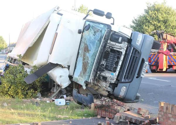 The lorry crash on the A259 Bognor Road, Chichester PICTURE BY EDDIE MITCHELL SUS-150729-073330001