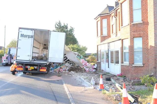 The lorry crash on the A259 Bognor Road, Chichester PICTURE BY EDDIE MITCHELL SUS-150729-081834001