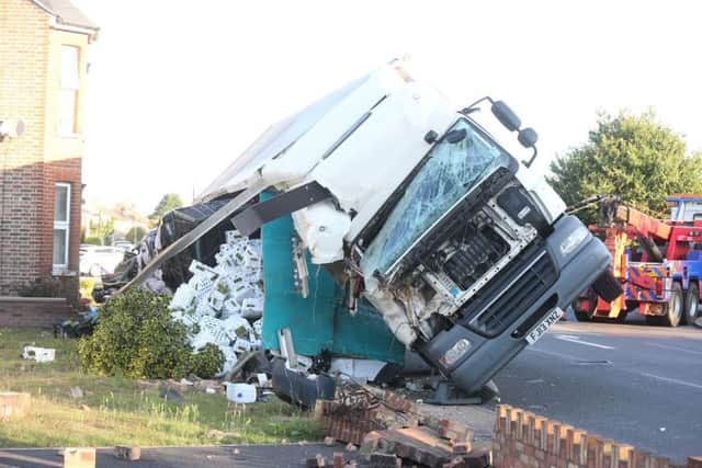 The lorry crash on the A259 Bognor Road, Chichester PICTURE BY EDDIE MITCHELL SUS-150729-073300001