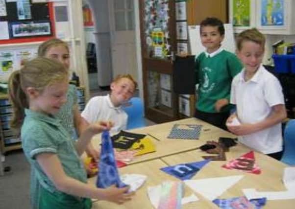 Year four made tie-dye bunting as part of one of our projects