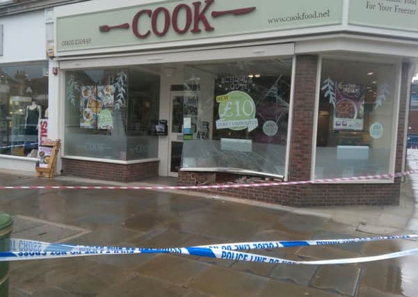 Damage done to the Cook store after Horsham crash