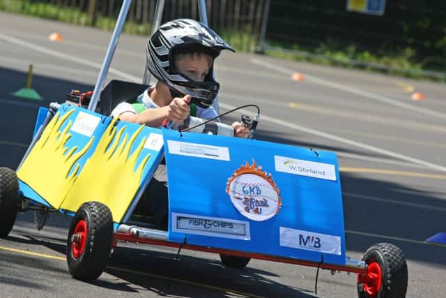 Goblin car race day at Chesswood Middle School, Worthing. Luke Barron, 11. Photo by Derek Martin