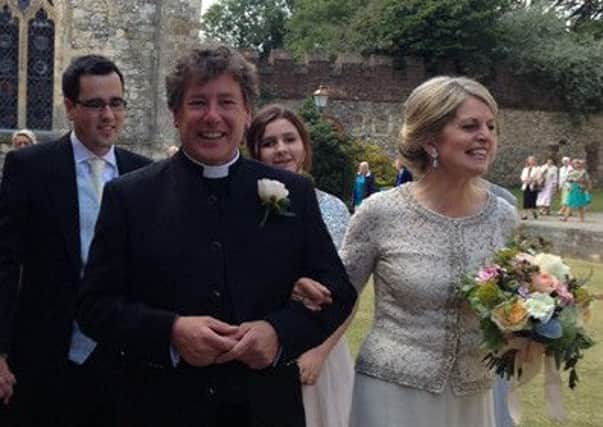 Stephen Waine marries the Elizabeth Rowe at Chichester Cathedral