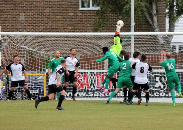 Action from the Pagham-Mile Oak clash / Picture by Roger Smith
