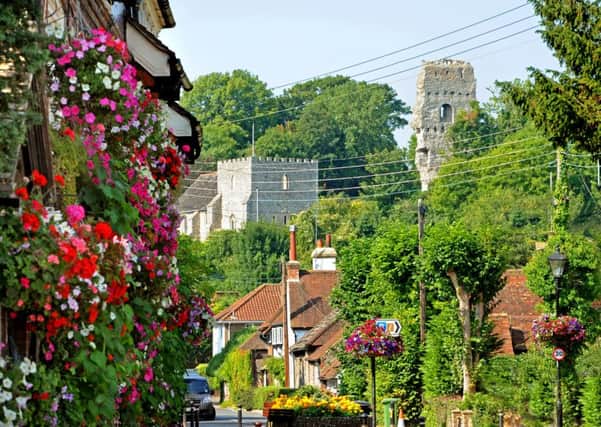 JPCT 050913 Scenic pic. The Street, Bramber looking towards the 
church and castle. Photo by Derek Martin ENGPPP00320130509233452
