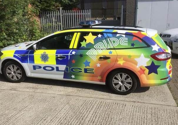 Sussex Police Pride car SUS-150731-143349001