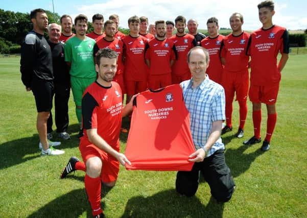 Hassocks players with their new kit. Picture by Trevor Butler