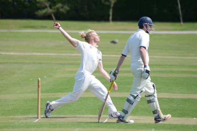 Dean Crawford bowling for Bexhill during their win at home to Middleton on Saturday. Picture courtesy Andy Hodder