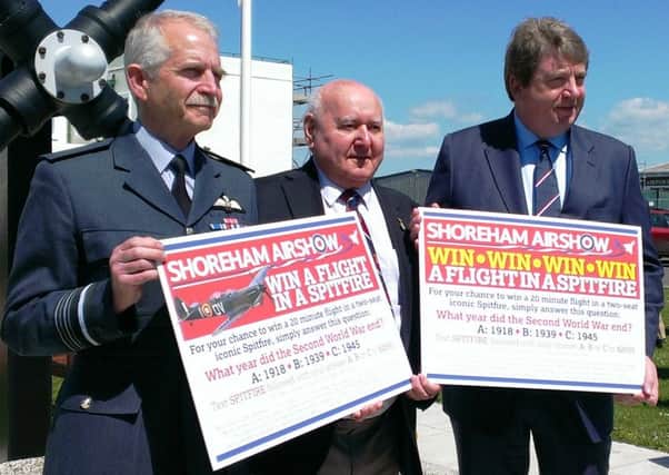 Shoreham Airshow organiser Derek Harber, centre, with RAFA president Sir Dusty Miller and secretary general Nick Bunting