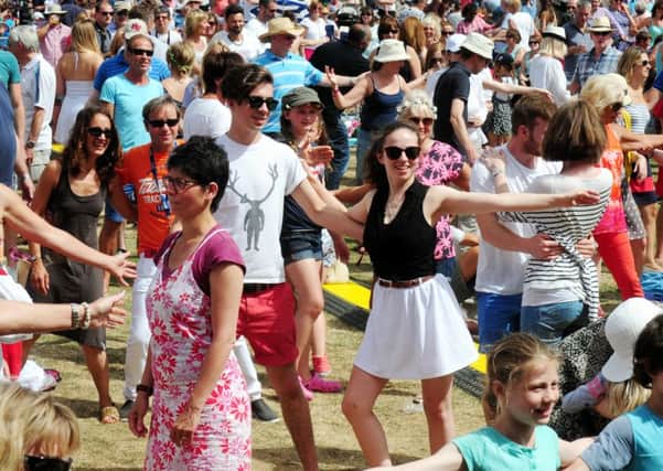 Crowds taking part in the Salsa Masterclass