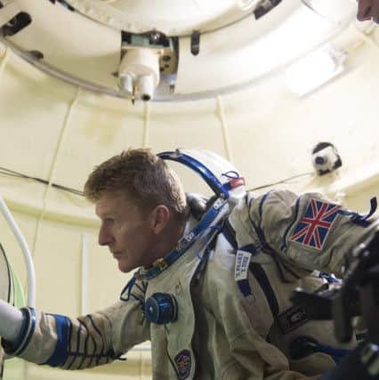 Chichester Astronaut Timothy Peake during training at the Gagarin Cosmonaut Training Centre, in Russia, on 15 October 2014. SUS-141224-104208001