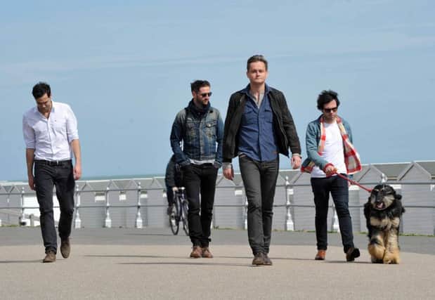 Battle band Keane shooting a video to promote their new album along Bexhill seafront in 2012