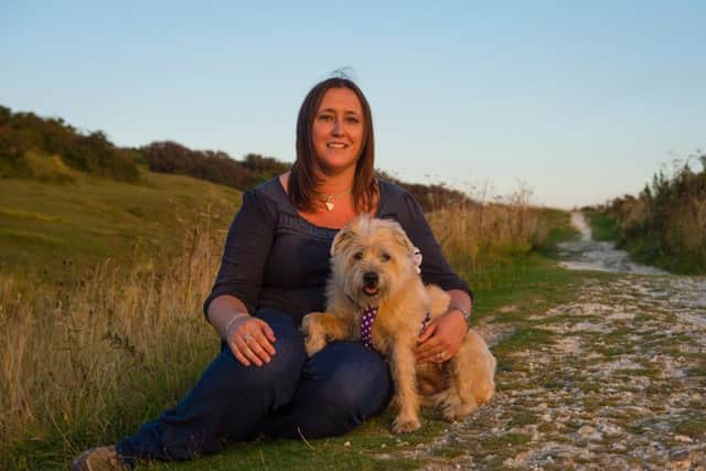 Gerri Hickman says Tilly enjoys everything out on a walk and Cissbury Ring is one of their favourite places