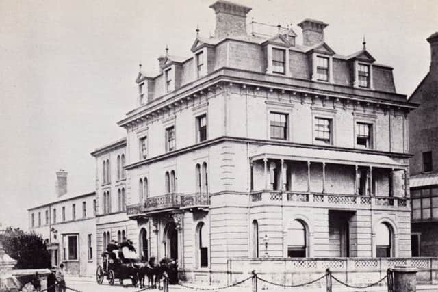 Picture 1  A 19th-century photograph showing the Burlington Hotel before the alterations to the ground floor and removal of the cornice in 1910